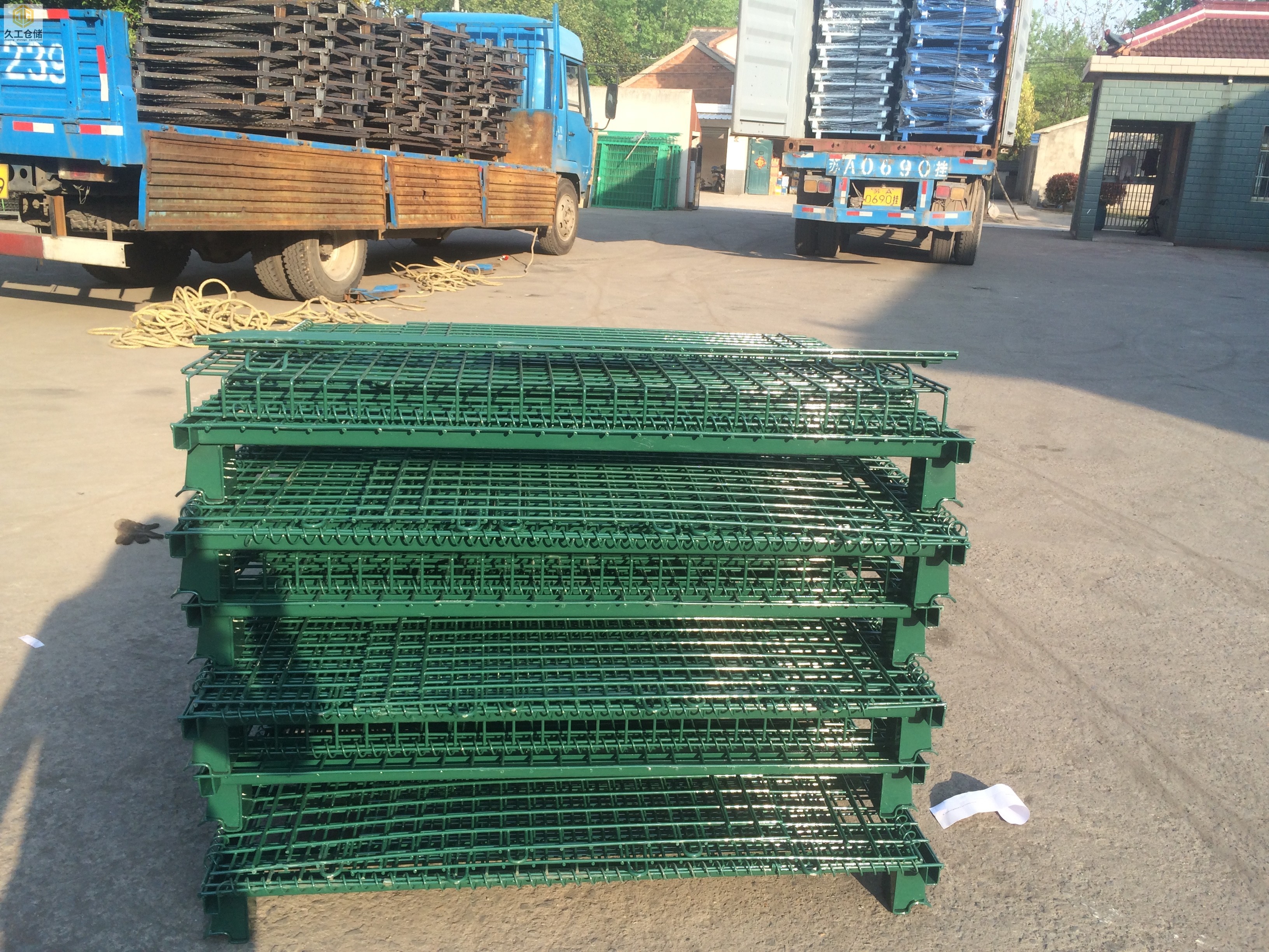 折疊式倉儲籠-噴塑綠色倉儲籠-久工倉儲籠-南京久工倉儲設(shè)備