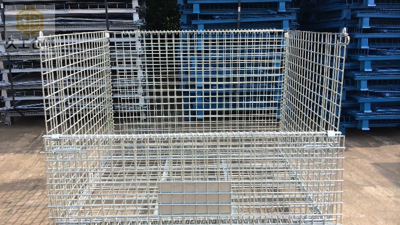 久工倉儲設(shè)備-折疊式倉儲籠加蓋，久工倉儲籠表面鍍鋅處理-南京倉儲籠廠家