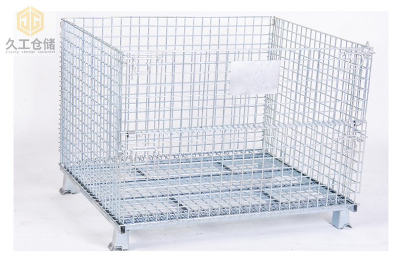 折疊式倉(cāng)儲(chǔ)籠堆垛3-4層，久工倉(cāng)儲(chǔ)籠節(jié)省空間-南京儲(chǔ)物倉(cāng)儲(chǔ)籠廠家