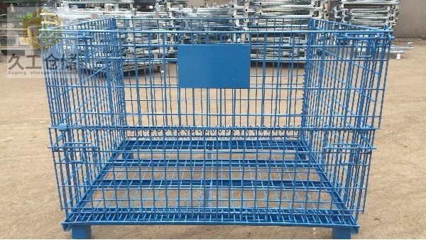 南京久工倉儲-折疊式倉儲籠-定制噴塑倉儲籠藍色成品展示-南京倉儲籠廠家-工廠直發(fā)