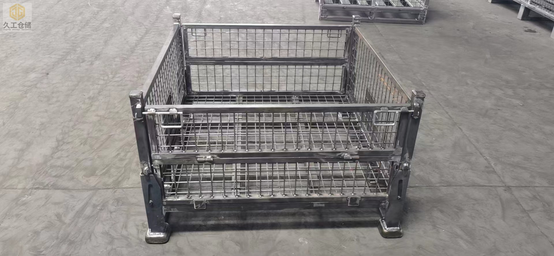 久工倉(cāng)儲(chǔ)設(shè)備-定制鋼制料框黑件樣品展示-要求噴塑白色！南京周轉(zhuǎn)箱廠家