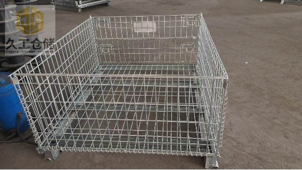 矩管腿倉儲(chǔ)籠，上貨架倉儲(chǔ)籠批量生產(chǎn)，折疊式倉儲(chǔ)籠產(chǎn)品展示，實(shí)拍現(xiàn)場，南京倉儲(chǔ)籠廠家-久工倉儲(chǔ)