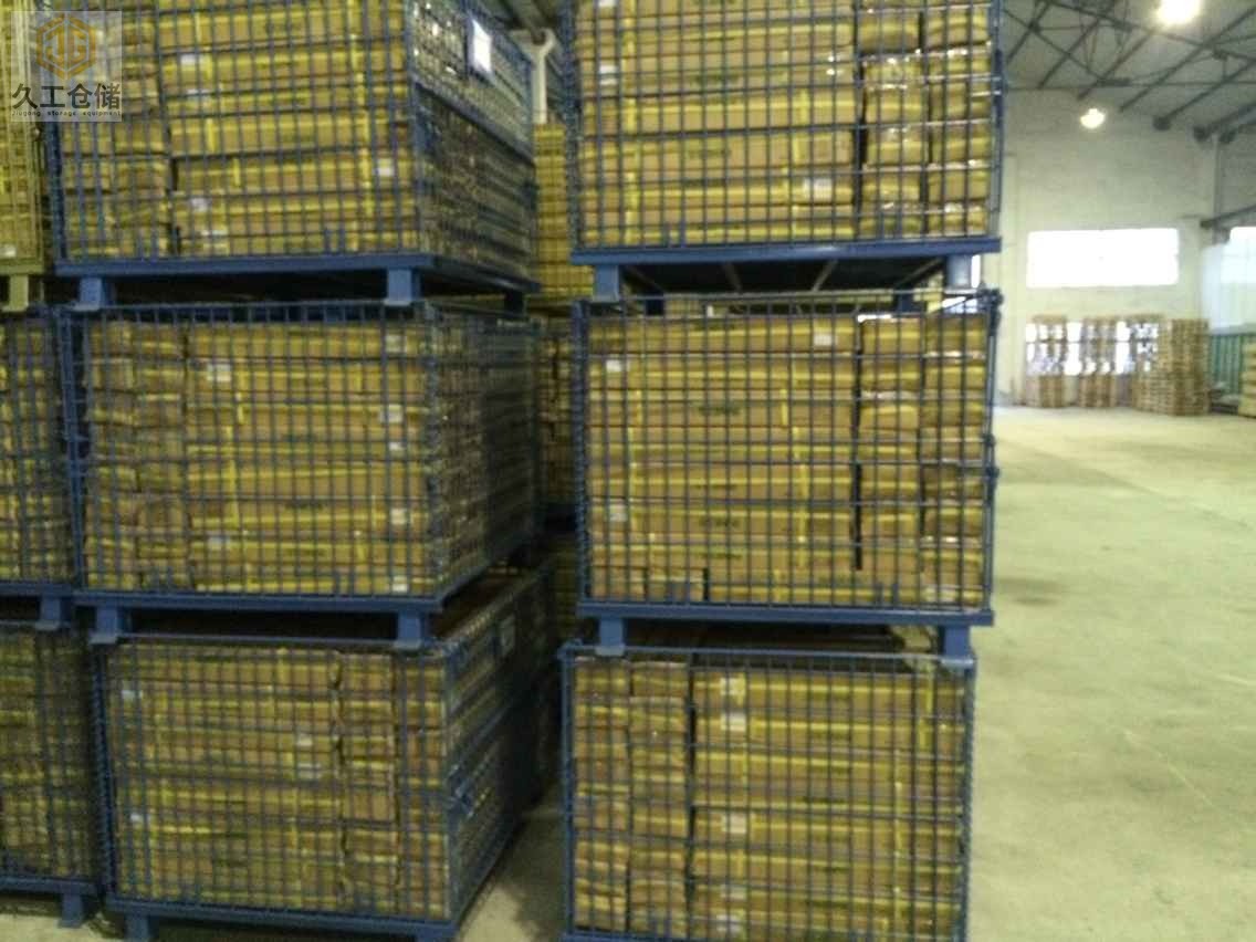 折疊式倉儲籠-裝貨倉儲籠-倉庫倉儲籠對方整潔，節(jié)省空間-南京倉儲籠廠家-久工倉儲設備